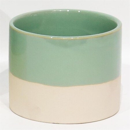 Cama AI-CE00-175-Q04 Green with Beige Base Glazed Ceramic Planter, 4PK CA3610147